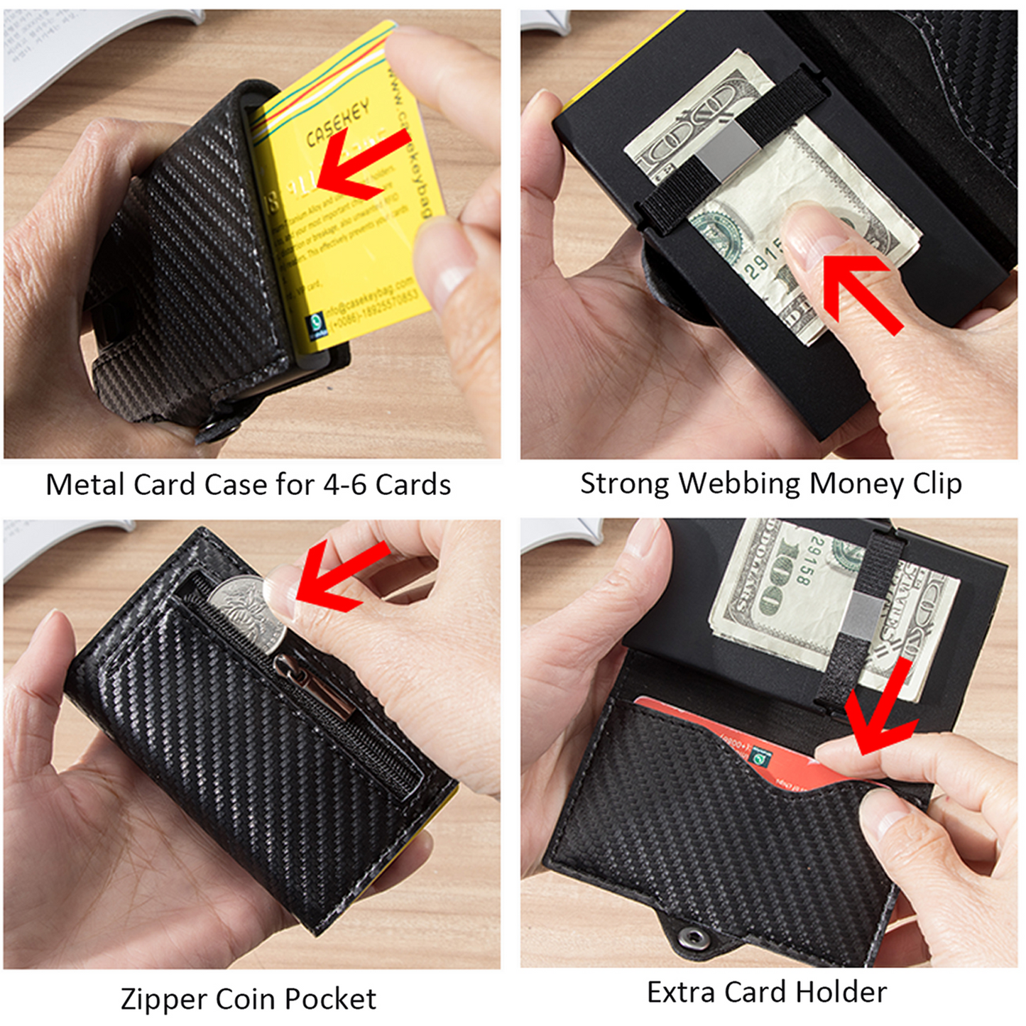 Kreditkartenetui mit RFID-Schutz Carbon Black