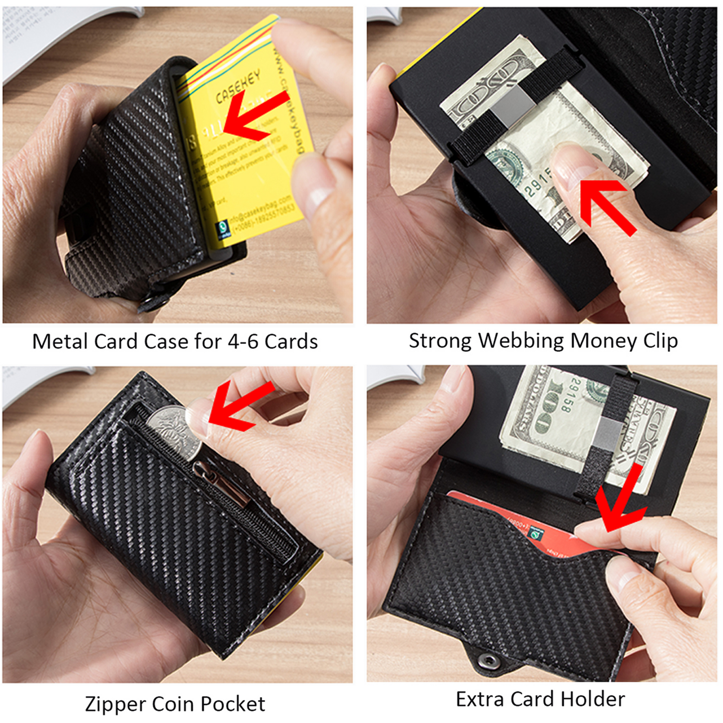 Credit Card Holder RFID Protection Carbon Black