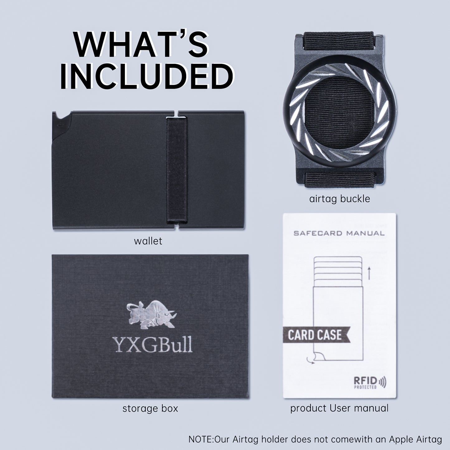 Portatessere Piccolo in Alluminio Compatibile con AirTag