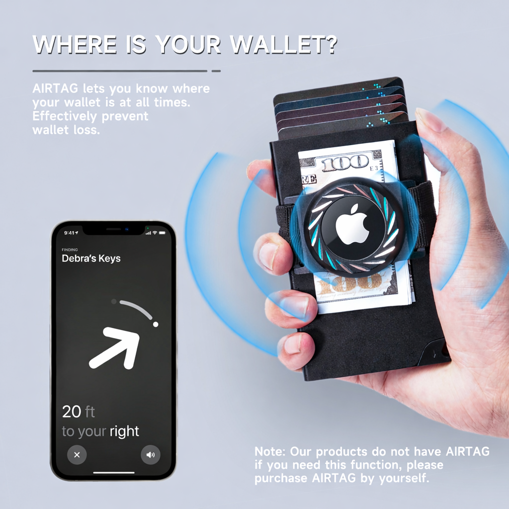 Portatessere Piccolo in Alluminio Compatibile con AirTag