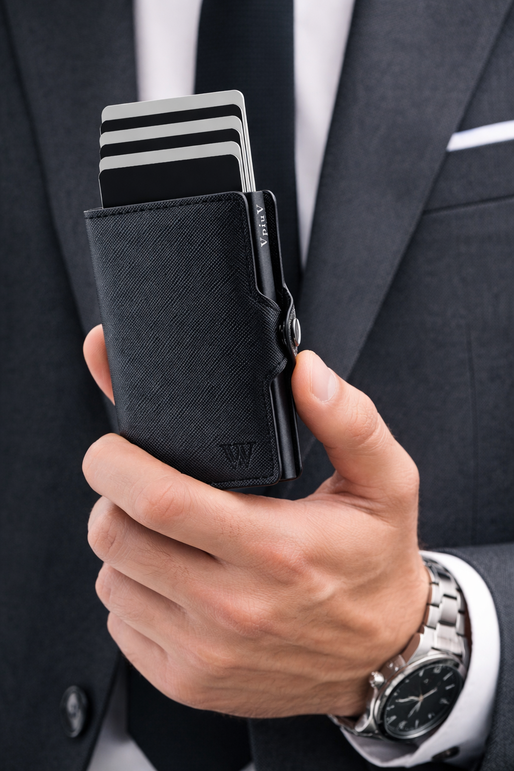 Porta Carte di Credito  Pelle Antigraffio con Protezione RFID NFC