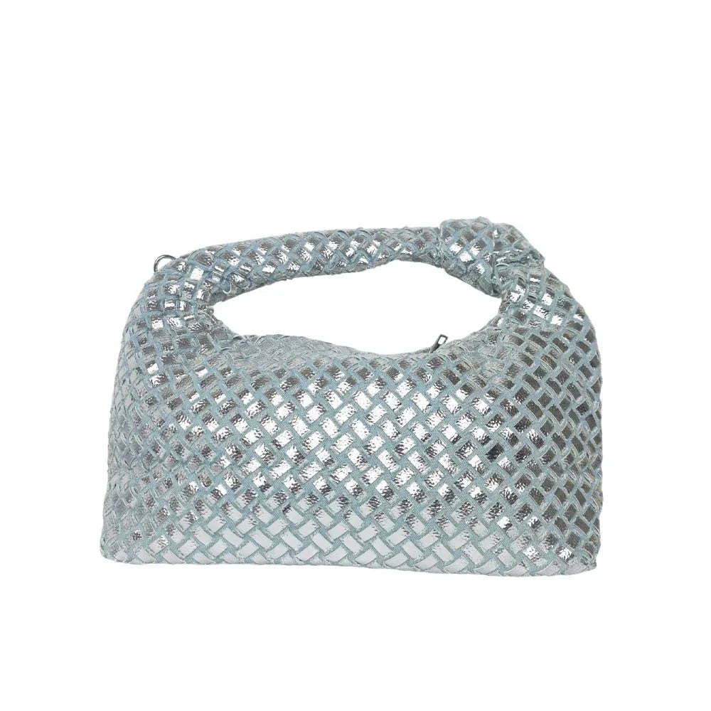 Mesh Knot handle bag with detachable strap