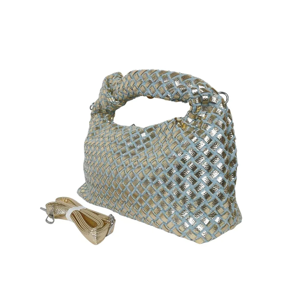 Mesh Knot handle bag with detachable strap