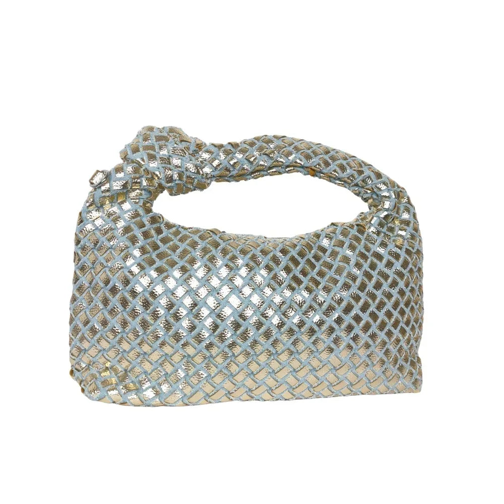 Mesh Knot handle bag with detachable strap