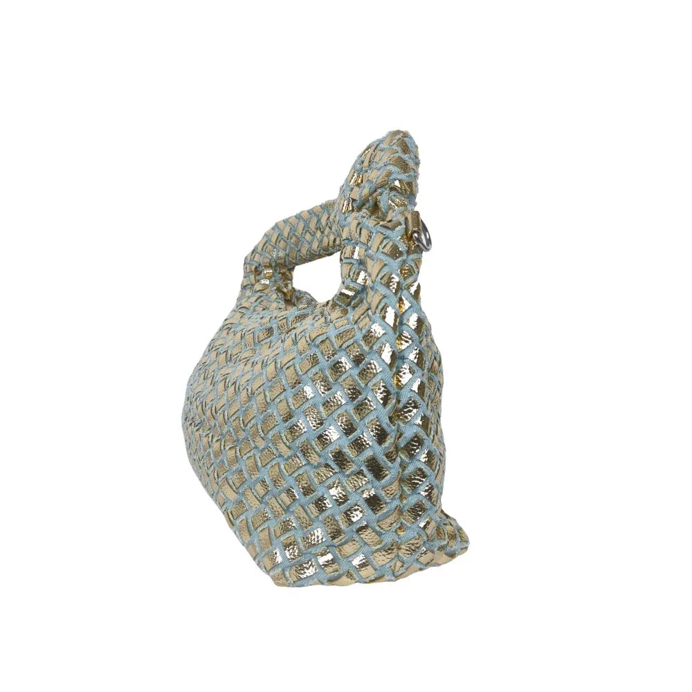Mesh Knot handle bag with detachable strap