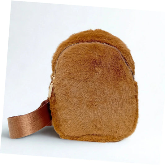 Mini faux fur crossbody bag
